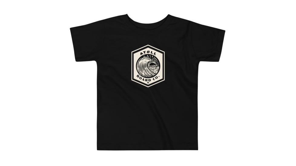Atoll Board Co Toddler Short Sleeve Tee with Atoll Wave Graphic - Black, 3T - Black,3T, 646398AB36403Black-3T