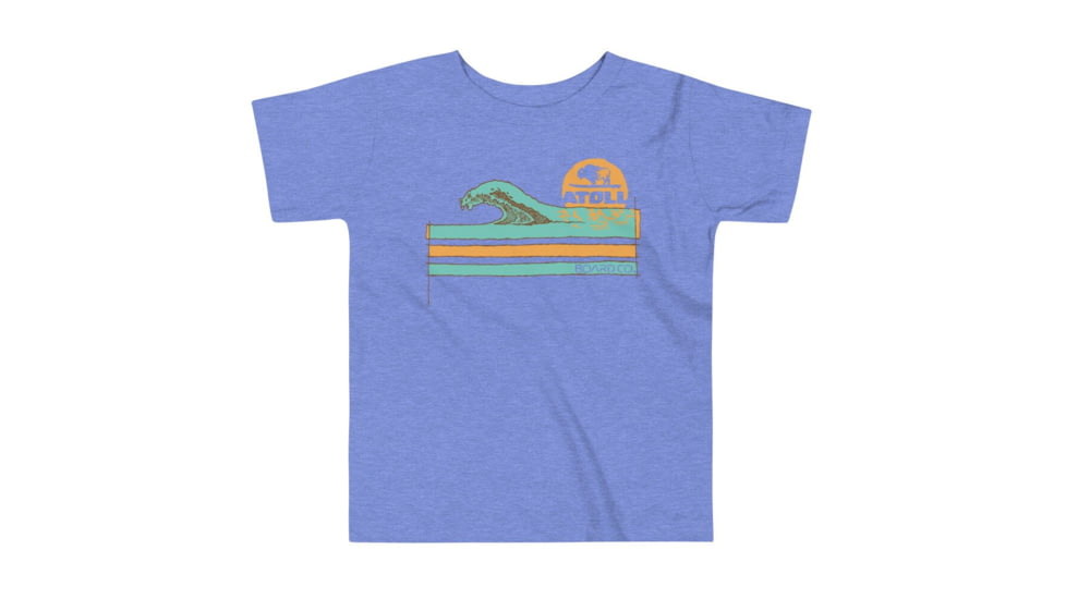 Atoll Board Co Toddler Short Sleeve Tee with Atoll Wave Graphic - Heather Columbia Blue, 4T - Heather Columbia Blue,4T, 62D86178BB0C2Heather-Columbia-Blue-4T