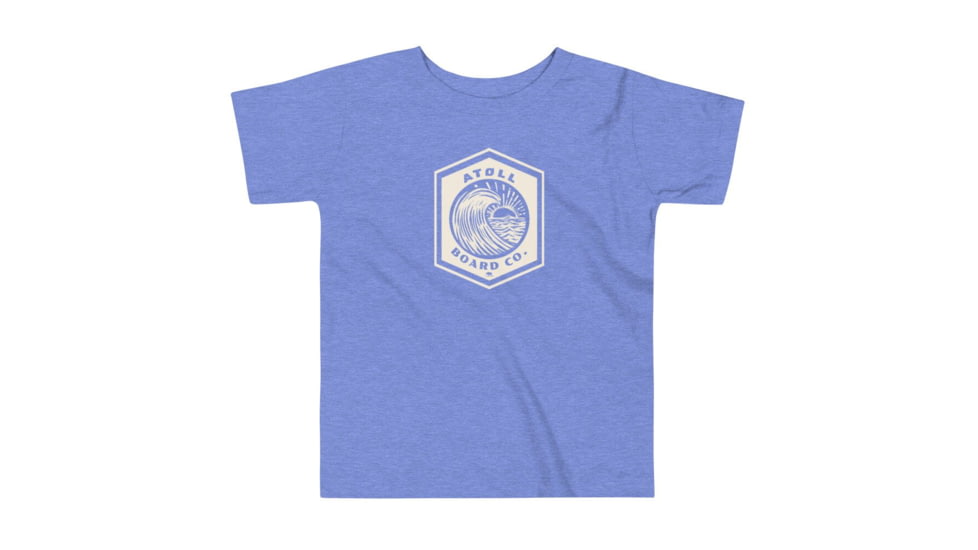 Atoll Board Co Toddler Short Sleeve Tee with Atoll Wave Graphic - Heather Columbia Blue, 4T - Heather Columbia Blue,4T, 646398AB36403Heather-Columbia-Blue-4T