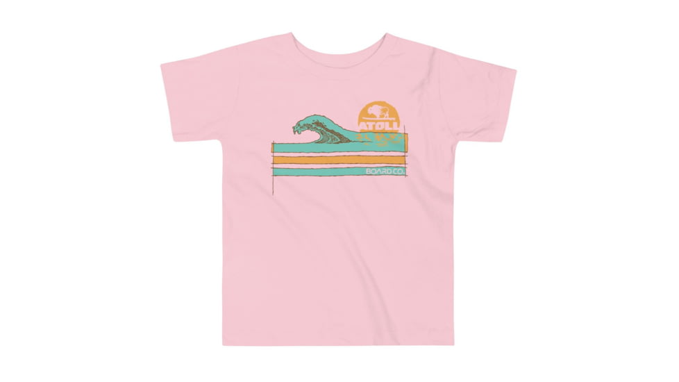 Atoll Board Co Toddler Short Sleeve Tee with Atoll Wave Graphic - Pink, 2T - Pink,2T, 62D86178BB0C2Pink-2T
