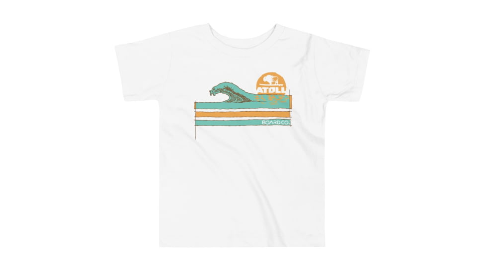 Atoll Board Co Toddler Short Sleeve Tee with Atoll Wave Graphic - White, 2T - White,2T, 62D86178BB0C2White-2T