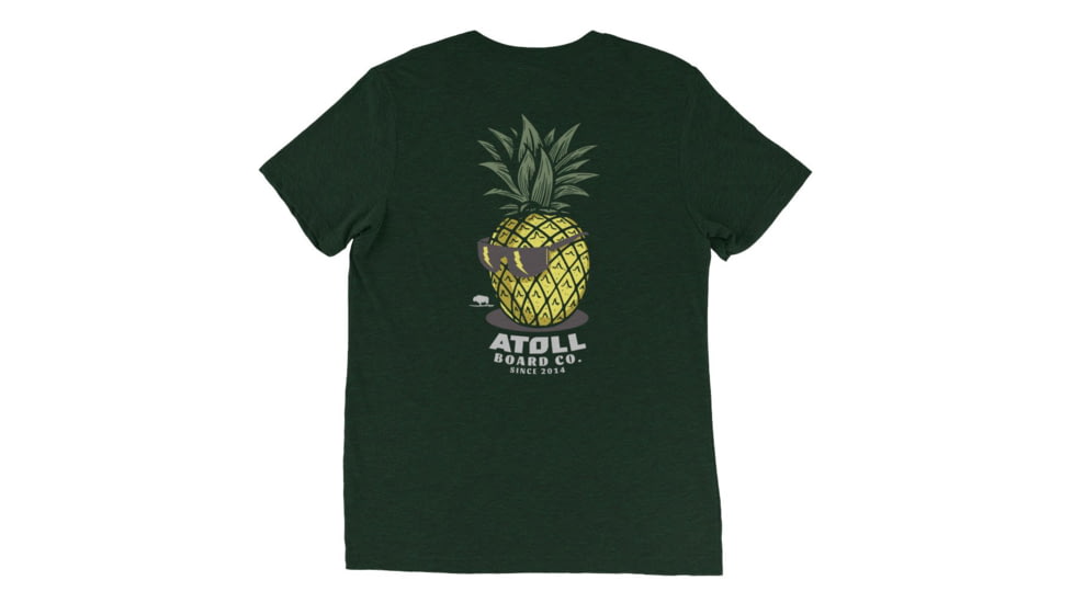 Atoll Board Co Tri Blend Tee with Atoll Pineapple Head Graphic - Emerald Triblend, S - Emerald Triblend,S, 6494C60F31920Emerald-Triblend-S