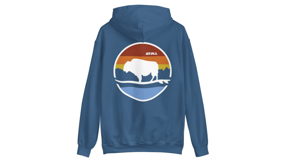 Atoll Board Co Unisex Box Hoodie with Atoll Landscape Graphic - Indigo Blue, 2XL - Indigo Blue,2XL, 62CEF7DDDE2C2Indigo-Blue-2XL