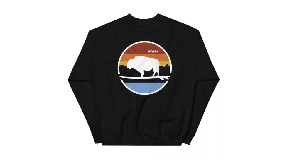 Atoll Board Co Unisex Crew Neck Sweatshirt with Atoll Landscape Graphic - Black, 5XL - Black,5XL, 636AA060D522CBlack-5XL