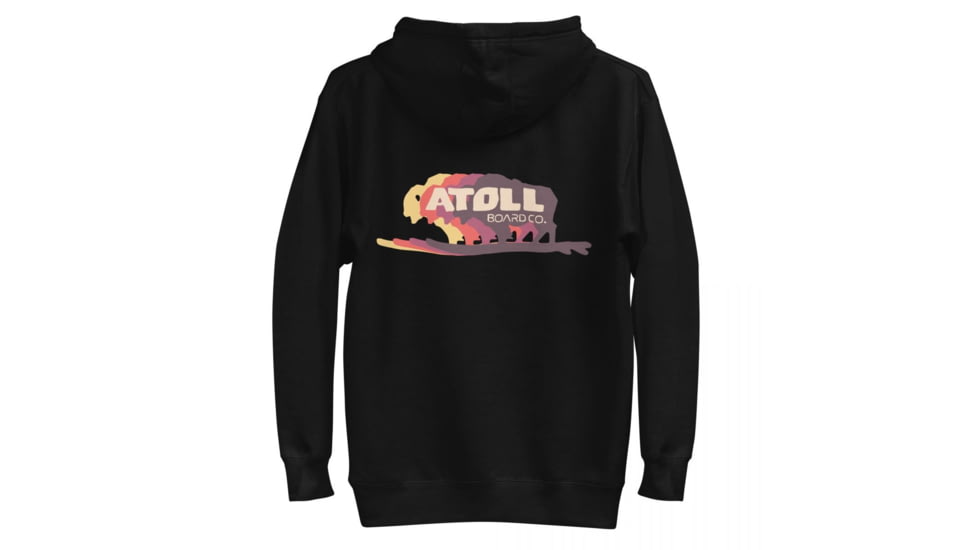 Atoll Board Co Unisex Hoodie with Atoll Bison Color Shift Graphic - Black, 3XL - Black,3XL, 636AA26686F48Black-3XL