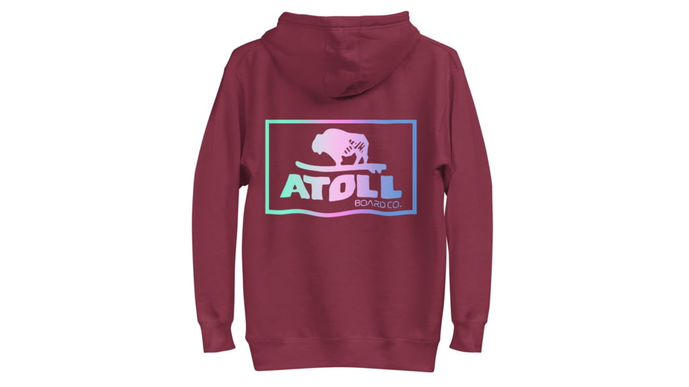 Atoll Board Co Unisex Hoodie with Atoll Color Blend Graphic - Maroon, 3XL - Maroon,3XL, 637BCD4B3AA75Maroon-3XL
