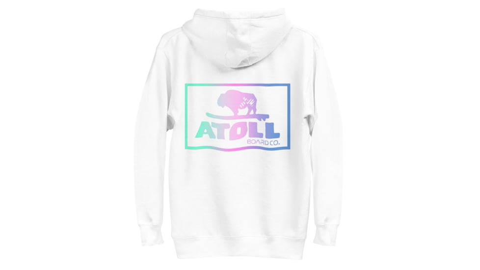 Atoll Board Co Unisex Hoodie with Atoll Color Blend Graphic - White, S - White,S, 637BCD4B3AA75White-S