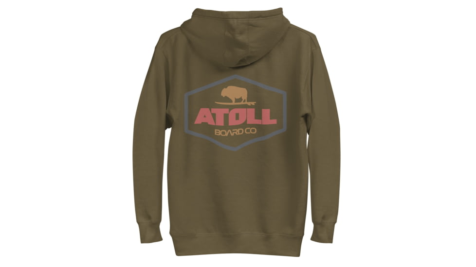 Atoll Board Co Unisex Hoodie with Atoll Dimond Graphic - Military Green, M - Military Green,M, 637BCFDBC6553Military-Green-M