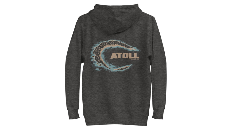 Atoll Board Co Unisex Hoodie with Atoll Island Graphic - Charcoal Heather, XL - Charcoal Heather,XL, 637BD3158CD9CCharcoal-Heather-XL
