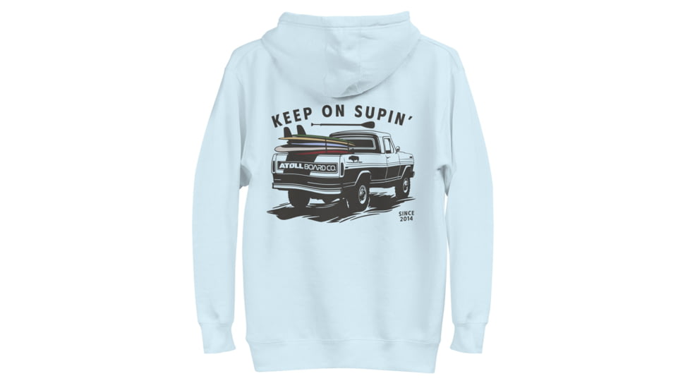 Atoll Board Co Unisex Hoodie with Atoll Paddle Board Truck Graphic - Sky Blue, XL - Sky Blue,XL, 64594ED6D11D2Sky-Blue-XL