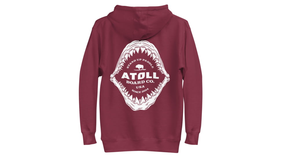 Atoll Board Co Unisex Hoodie with Atoll Shark Fossil Graphic - Maroon, 3XL - Maroon,3XL, 648746C967974Maroon-3XL