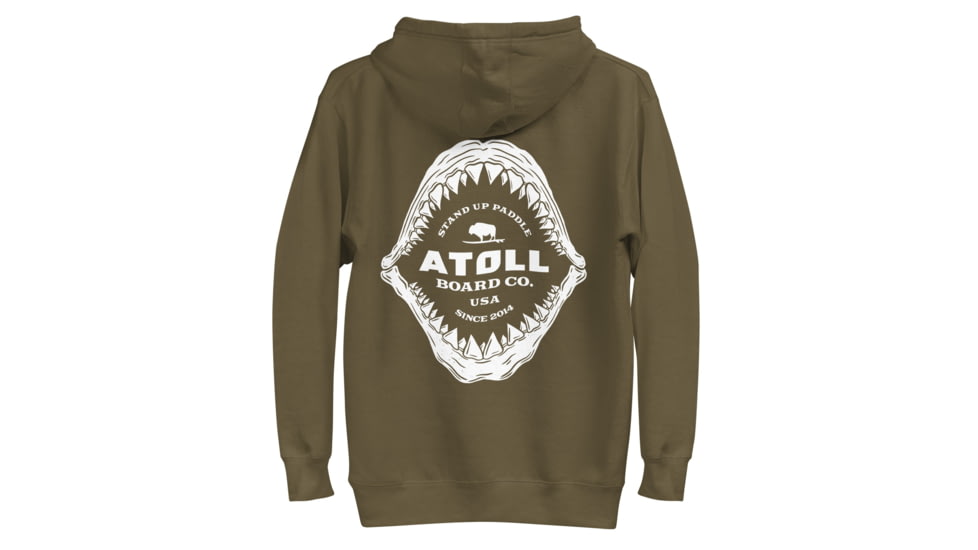 Atoll Board Co Unisex Hoodie with Atoll Shark Fossil Graphic - Military Green, 3XL - Military Green,3XL, 648746C967974Military-Green-3XL