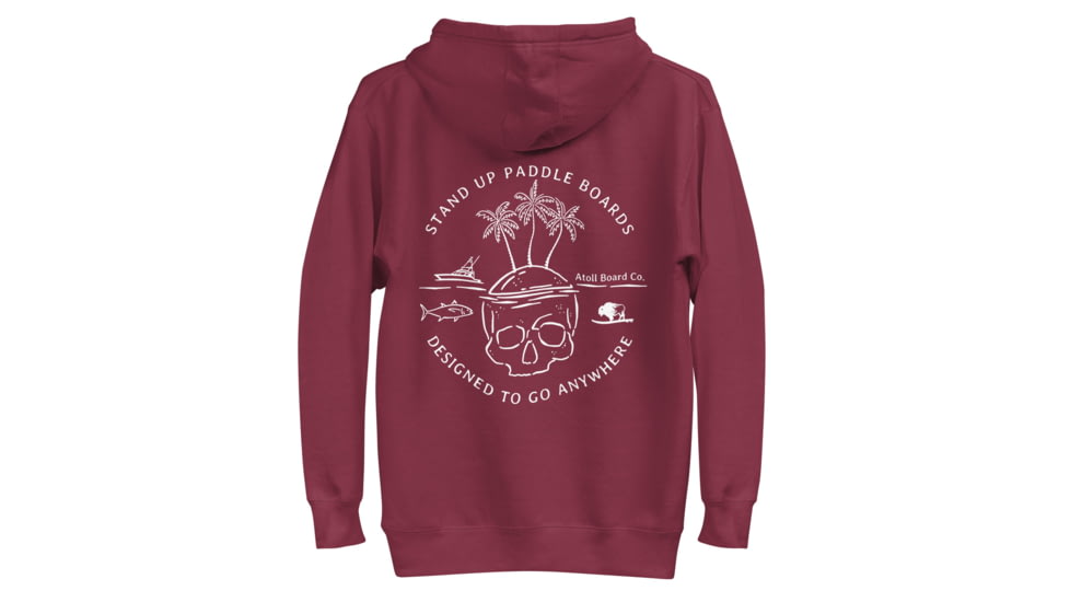 Atoll Board Co Unisex Hoodie with Atoll Skull Island Graphic - Maroon, 2XL - Maroon,2XL, 64503FB701D22Maroon-2XL