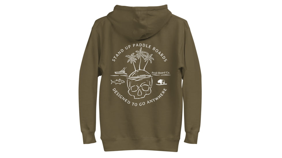 Atoll Board Co Unisex Hoodie with Atoll Skull Island Graphic - Military Green, S - Military Green,S, 64503FB701D22Military-Green-S