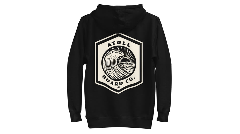 Atoll Board Co Unisex Hoodie with Atoll Wave Graphic - Black, L - Black,L, 6463961A8385BBlack-L