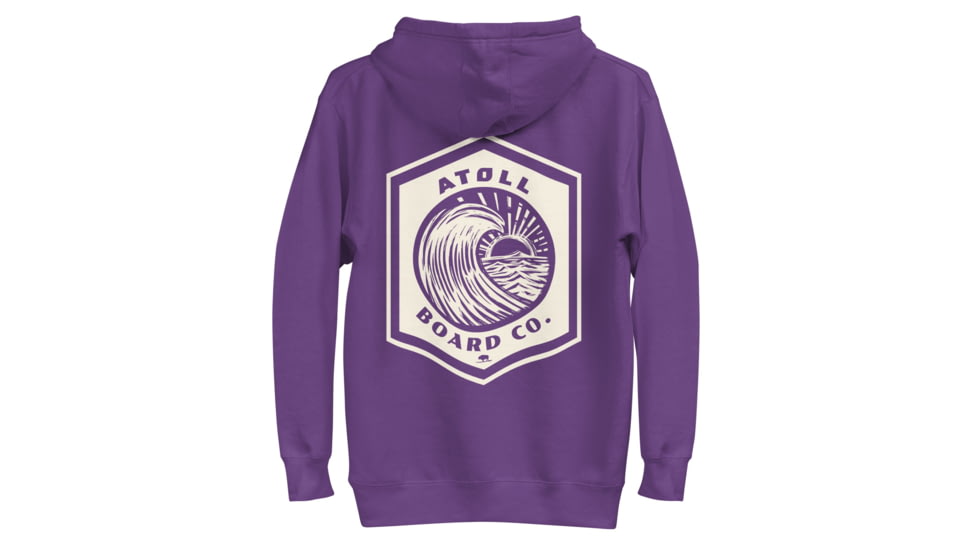 Atoll Board Co Unisex Hoodie with Atoll Wave Graphic - Purple, XL - Purple,XL, 6463961A8385BPurple-XL