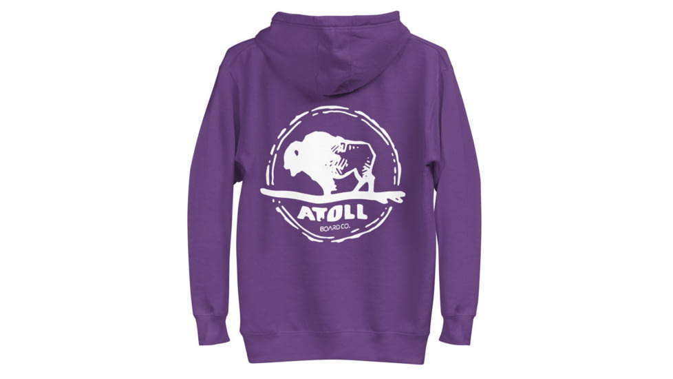 Atoll Board Co Unisex Hoodie with Hand Drawn Atoll Logo - Purple, XL - Purple,XL, 628E8B7D50B97Purple-XL