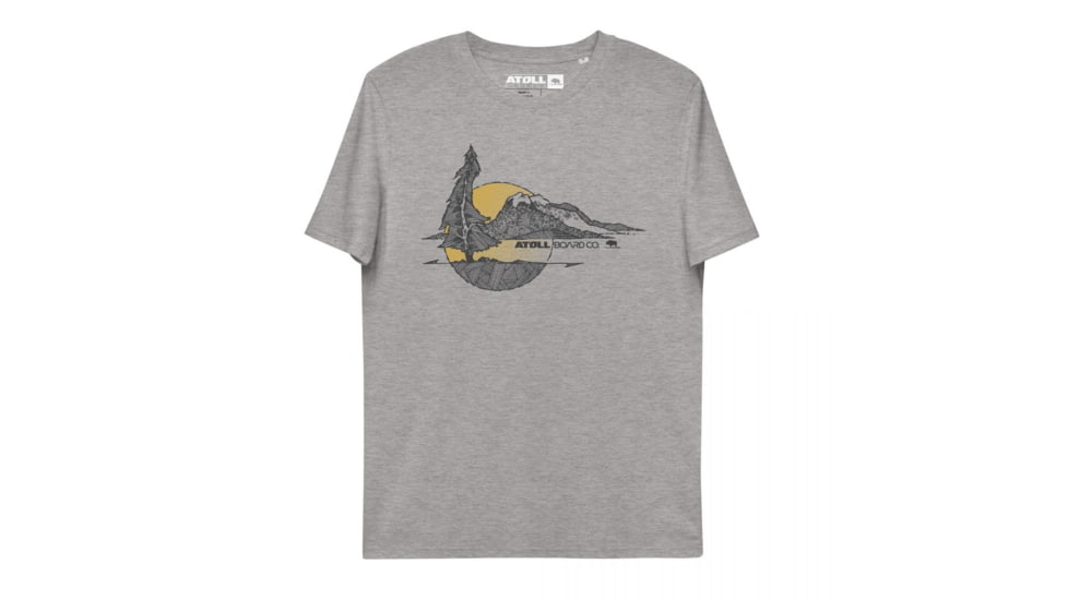 Atoll Board Co Unisex organic cotton t-shirt with Atoll Lone Pine Graphic - Heather Grey, L - Heather Grey,L, 62C5FBCF3DEEDHeather-Grey-L