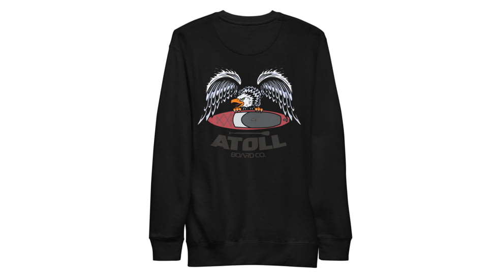 Atoll Board Co Unisex Premium Sweatshirt with Atoll Eagle Graphic - Black, 2XL - Black,2XL, 646FCA686C20BBlack-2XL