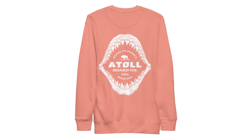 Atoll Board Co Unisex Premium Sweatshirt with Atoll Shark Fossil Graphic - Dusty Rose, L - Dusty Rose,L, 648746419EE75Dusty-Rose-L