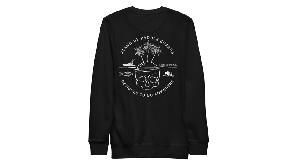 Atoll Board Co Unisex Premium Sweatshirt with Atoll Skull Island Graphic - Black, L - Black,L, 6450460B65F89Black-L
