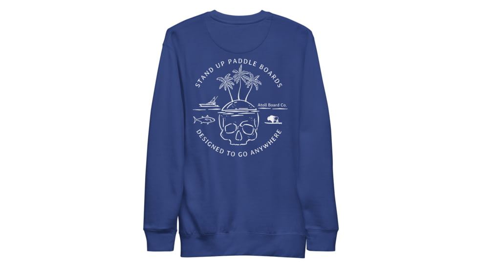 Atoll Board Co Unisex Premium Sweatshirt with Atoll Skull Island Graphic - Team Royal, L - Team Royal,L, 6450460B65F89Team-Royal-L