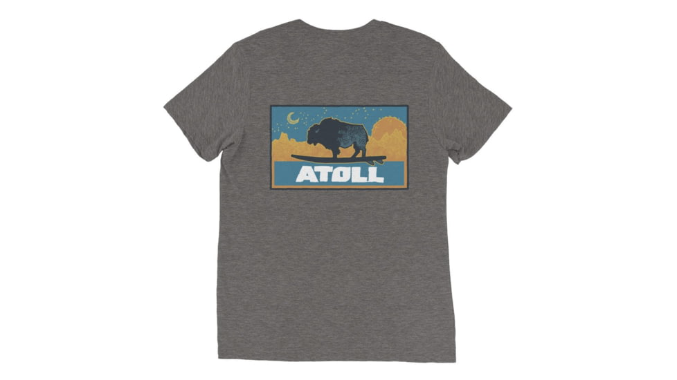 Atoll Board Co Unisex Premium Tri Blend Tee with Atoll Sunset Logo Night Edition - Grey Triblend, XL - Grey Triblend,XL, 629A4D0F8EE49Grey-Triblend-XL