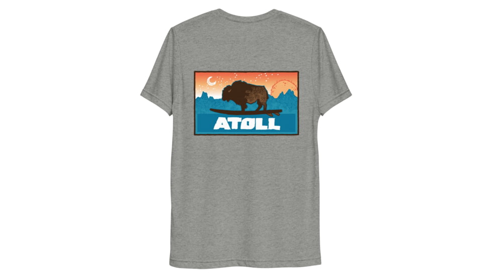 Atoll Board Co Unisex Premium Tri Blend Tee with Atoll Sunset Logo Original Edition - Athletic Grey Triblend, XS - Athletic Grey Triblend,XS, 629A4B94B49D2Athletic-Grey-Triblend-XS
