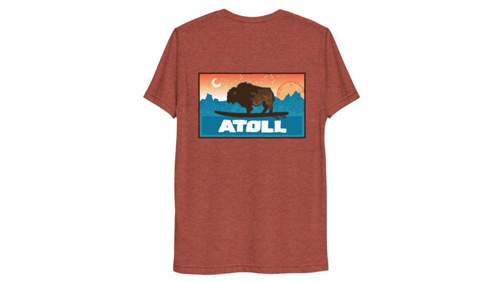 Atoll Board Co Unisex Premium Tri Blend Tee with Atoll Sunset Logo Original Edition - Clay Triblend, XL - Clay Triblend,XL, 629A4B94B49D2Clay-Triblend-XL