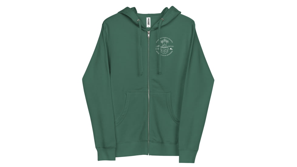 Atoll Board Co Unisex Zip Up Hoodie with Atoll Skull Island Graphic - Alpine Green, L - Alpine Green,L, 64503E9032382Alpine-Green-L