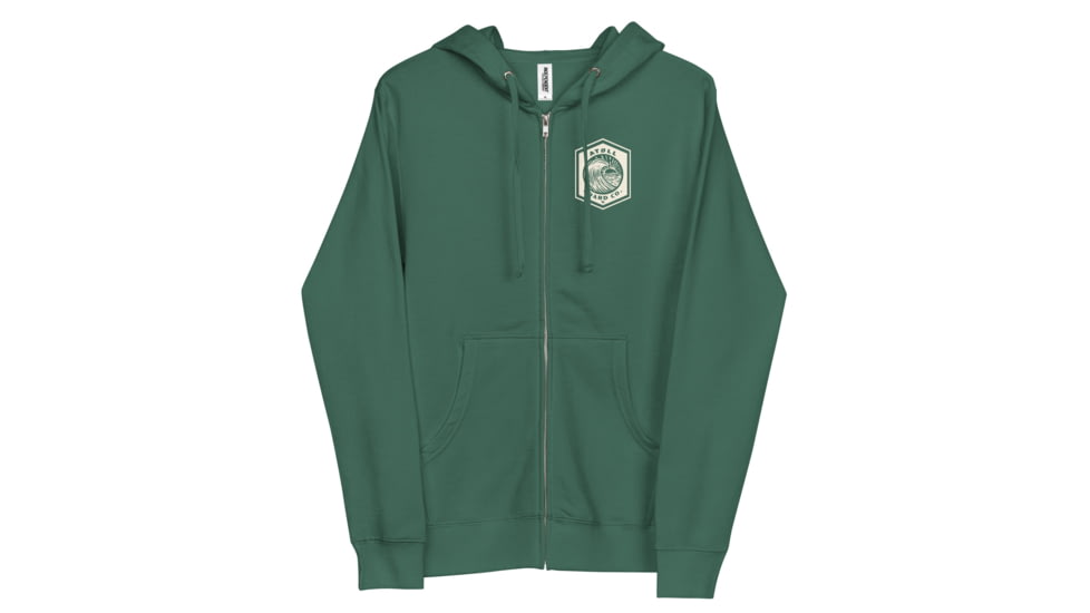 Atoll Board Co Unisex Zip Up Hoodie with Atoll Wave Graphic - Alpine Green, 2XL - Alpine Green,2XL, 64639709844DFAlpine-Green-2XL
