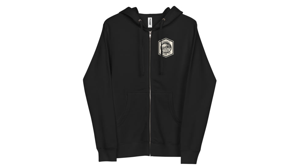 Atoll Board Co Unisex Zip Up Hoodie with Atoll Wave Graphic - Black, L - Black,L, 64639709844DFBlack-L