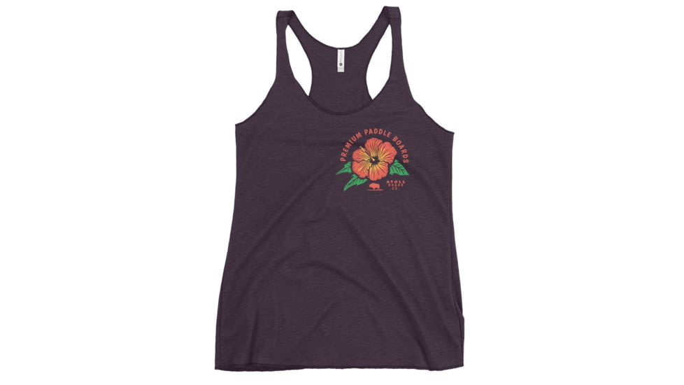 Atoll Board Co Womens Racerback Tank with Atoll Paddle Board Island Flower Graphic - Vintage Purple, L - Vintage Purple,L, 6442F10F86D7AVintage-Purple-L