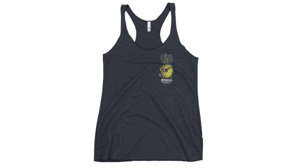 Atoll Board Co Womens Racerback Tank with Atoll Pineapple Head Graphic - Vintage Navy, L - Vintage Navy,L, 6494C86140397Vintage-Navy-L