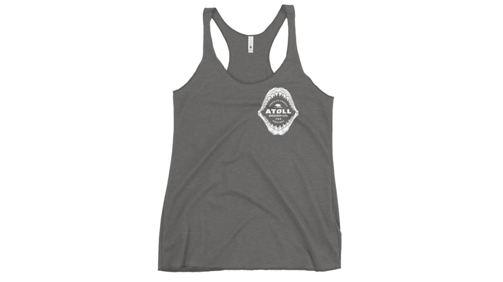 Atoll Board Co Womens Racerback Tank with Atoll Shark Fossil Graphic - Premium Heather, XL - Premium Heather,XL, 648749F72A849Premium-Heather-XL