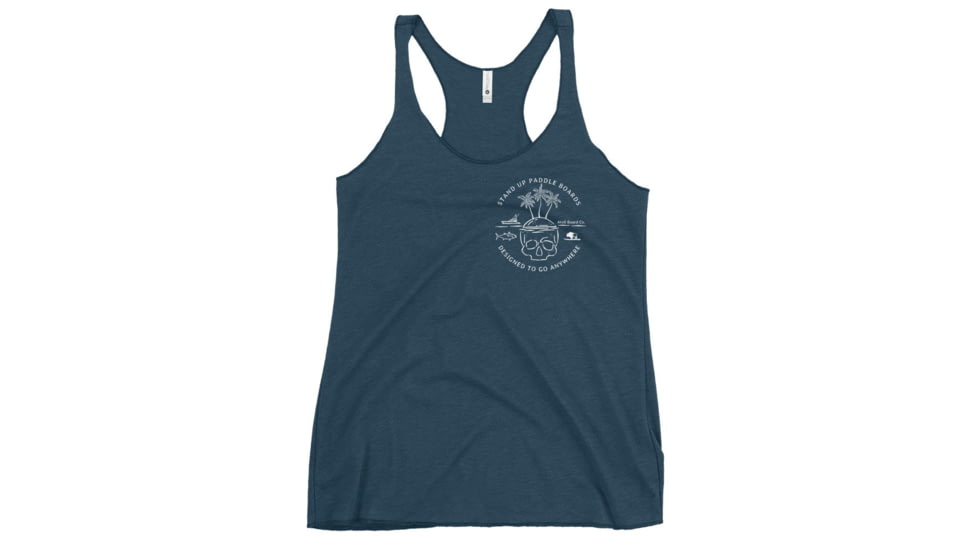 Atoll Board Co Womens Racerback Tank with Atoll Skull Island Graphic - Indigo, L - Indigo,L, 6450410339837Indigo-L
