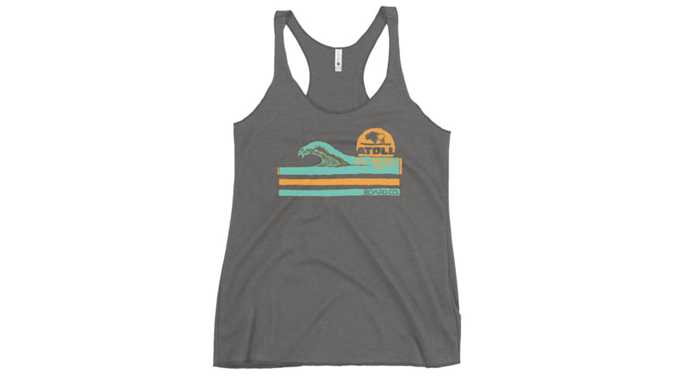 Atoll Board Co Womens Racerback Tank with Atoll Wave Graphic - Premium Heather, M - Premium Heather,M, 62C1DE7ED8E02Premium-Heather-M