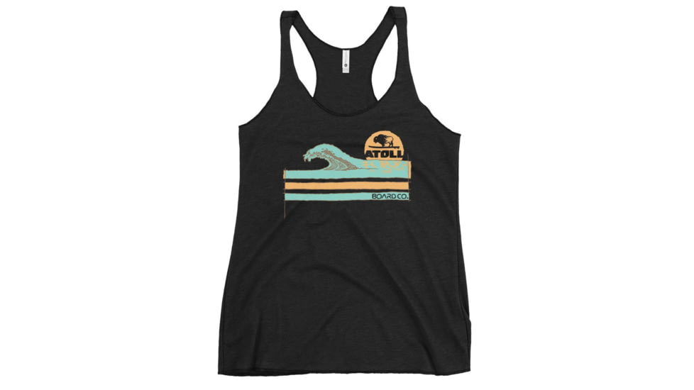 Atoll Board Co Womens Racerback Tank with Atoll Wave Graphic - Vintage Black, XL - Vintage Black,XL, 62C1DE7ED8E02Vintage-Black-XL