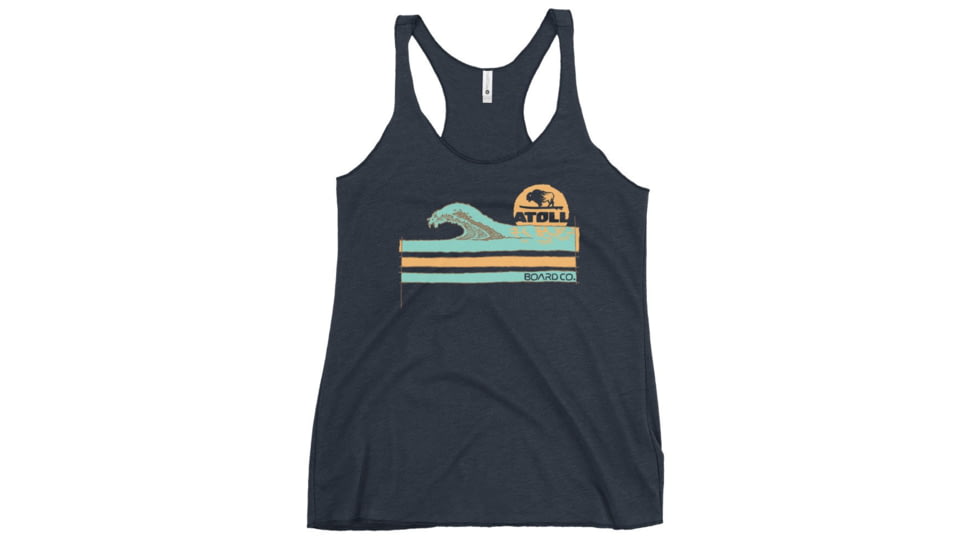 Atoll Board Co Womens Racerback Tank with Atoll Wave Graphic - Vintage Navy, L - Vintage Navy,L, 62C1DE7ED8E02Vintage-Navy-L
