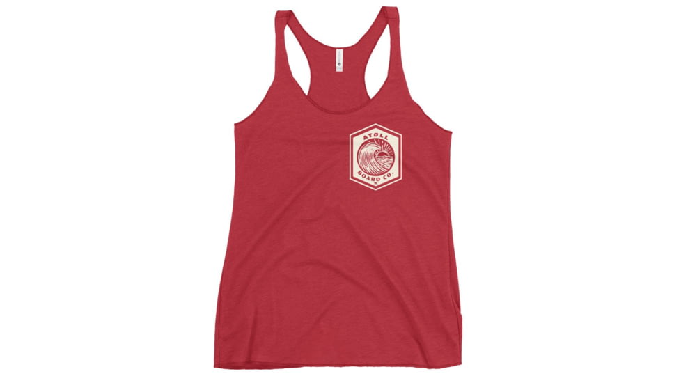 Atoll Board Co Womens Racerback Tank with Atoll Wave Graphic - Vintage Red, L - Vintage Red,L, 64639B68EFCABVintage-Red-L