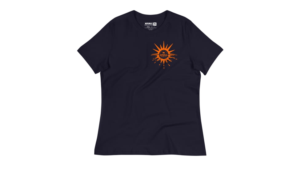 Atoll Board Co Womens Relaxed T-Shirt with Atoll Horizon Sunset Graphic - Navy, S - Navy,S, 64518A62CC8A2Navy-S