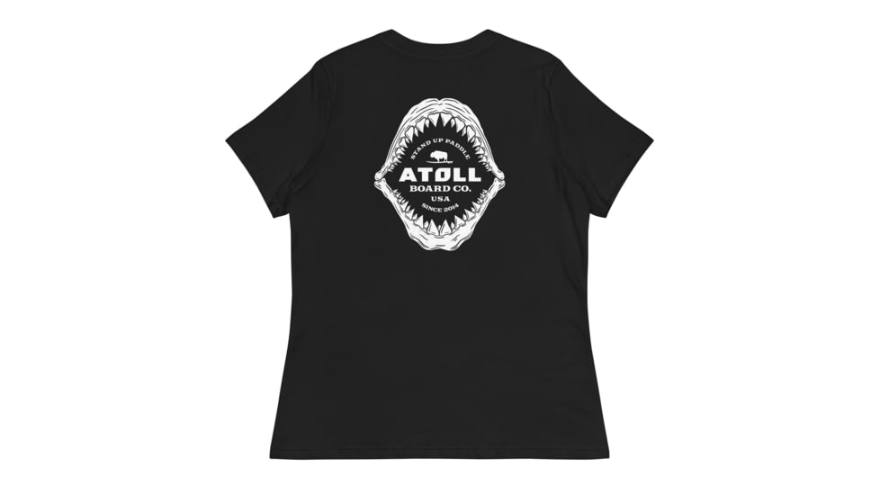 Atoll Board Co Womens Relaxed T-Shirt with Atoll Shark Fossil Graphic - Black, S - Black,S, 648749750F4D1Black-S