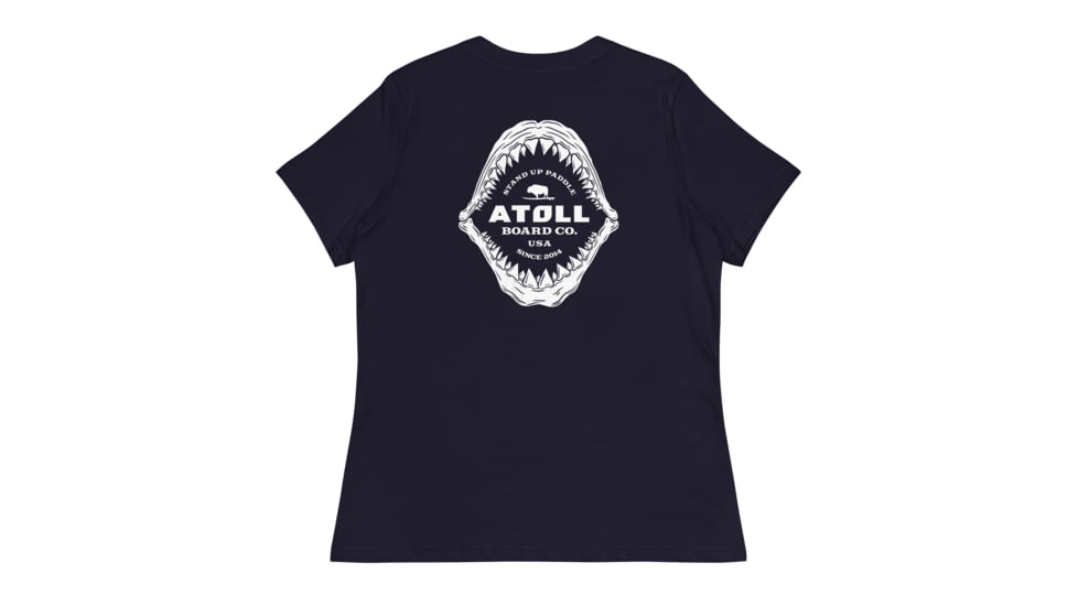 Atoll Board Co Womens Relaxed T-Shirt with Atoll Shark Fossil Graphic - Navy, S - Navy,S, 648749750F4D1Navy-S