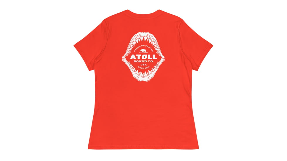 Atoll Board Co Womens Relaxed T-Shirt with Atoll Shark Fossil Graphic - Poppy, XL - Poppy,XL, 648749750F4D1Poppy-XL
