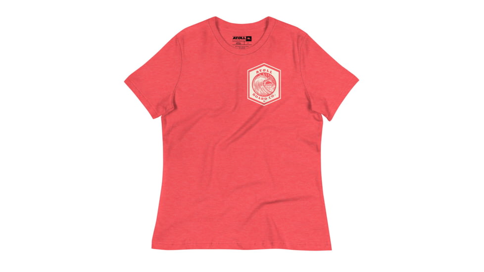 Atoll Board Co Womens Relaxed T-Shirt with Atoll Wave Graphic - Heather Red, 2XL - Heather Red,2XL, 64639C1B1D577Heather-Red-2XL