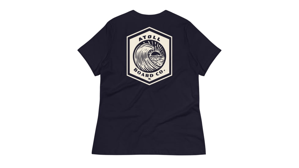 Atoll Board Co Womens Relaxed T-Shirt with Atoll Wave Graphic - Heather Mauve, 3XL - Heather Mauve,3XL, 64639C1B1D577Heather-Mauve-3XL