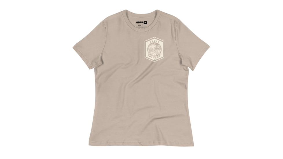 Atoll Board Co Womens Relaxed T-Shirt with Atoll Wave Graphic - Heather Stone, 2XL - Heather Stone,2XL, 64639C1B1D577Heather-Stone-2XL