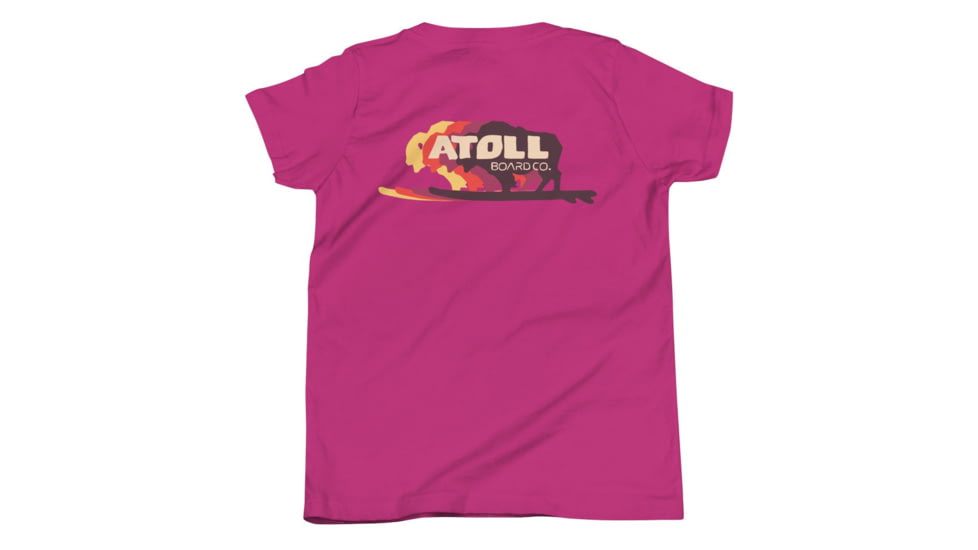Atoll Board Co Youth Short Sleeve T-Shirt with Atoll Color Shift Graphic - Berry, S - Berry,S, 630D4076795F1Berry-S