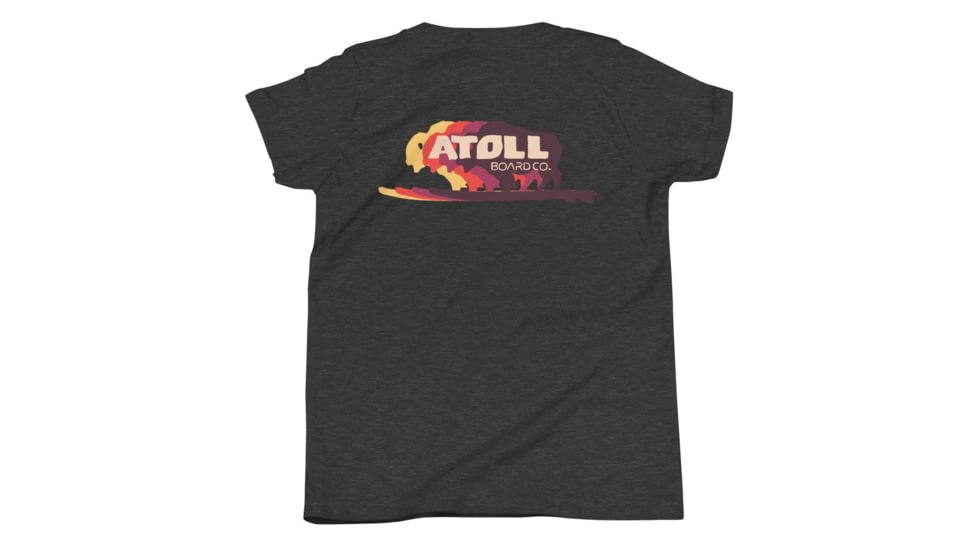 Atoll Board Co Youth Short Sleeve T-Shirt with Atoll Color Shift Graphic - Dark Grey Heather, S - Dark Grey Heather,S, 630D4076795F1Dark-Grey-Heather-S