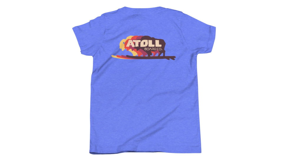 Atoll Board Co Youth Short Sleeve T-Shirt with Atoll Color Shift Graphic - Heather Columbia Blue, L - Heather Columbia Blue,L, 630D4076795F1Heather-Columbia-Blue-L